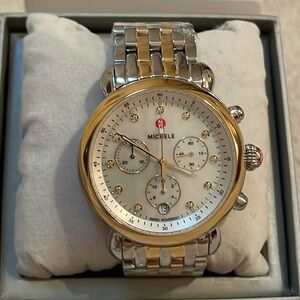 NWT Michele Serein 2 Tone Diamond Watch